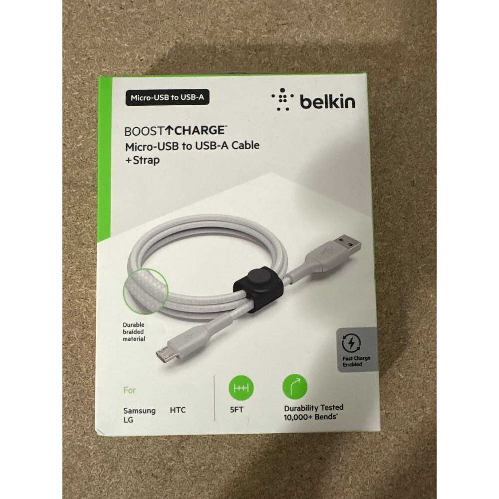 Belkin BoostCharge Braided USB-C to USB-A Cable 5ft -  With Strap